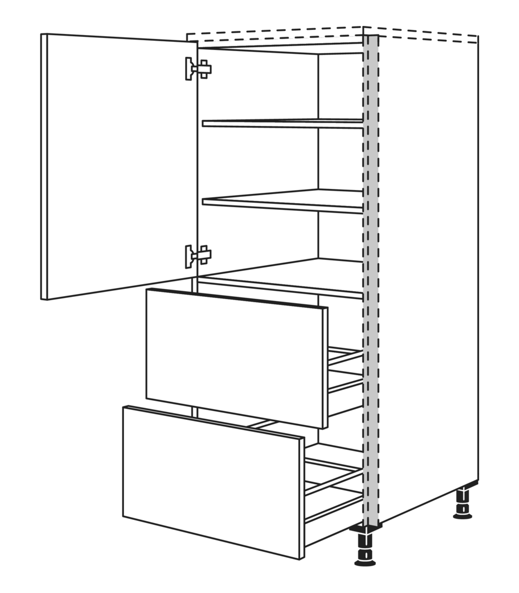 	Nobilia Line N Highboard-Vorratsschrank mit Auszügen und Innenauszügen