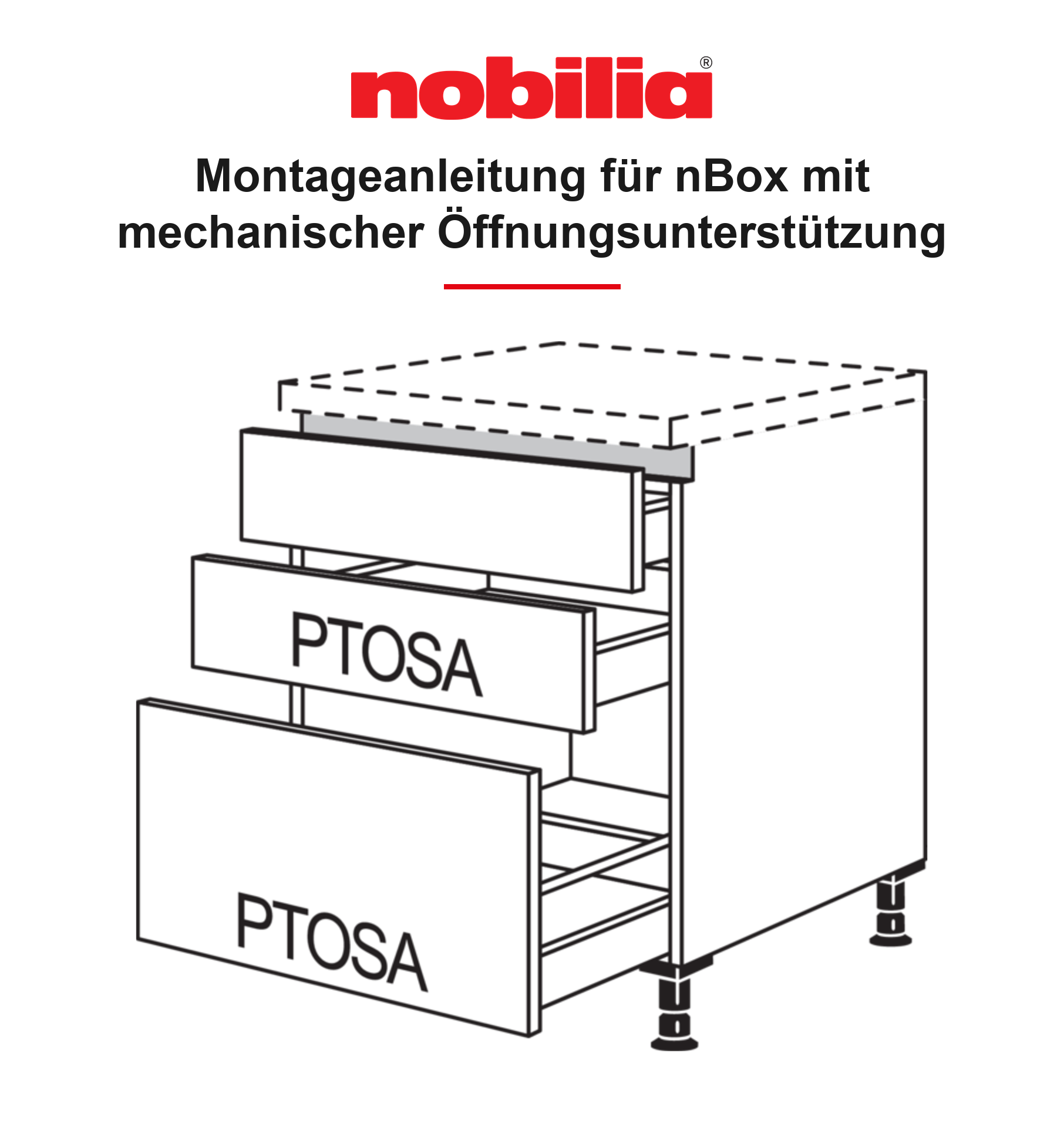 Montageanleitung für Nobilia Schränke mit mechanischer Öffnungsunterstützung