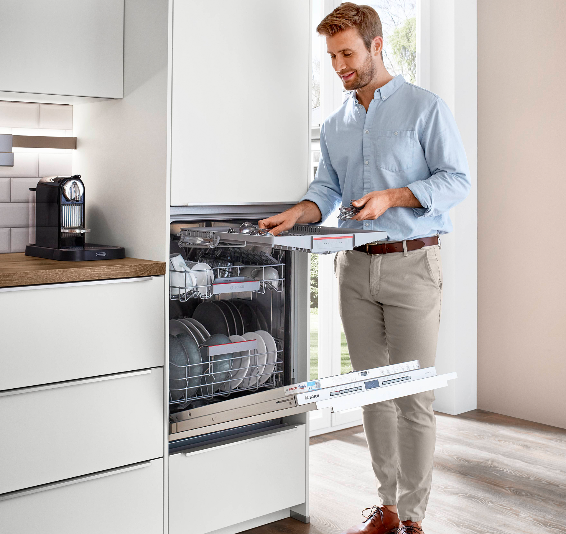 Nobilia Highboard Geräteumbau für Geschirr und Waschmaschine