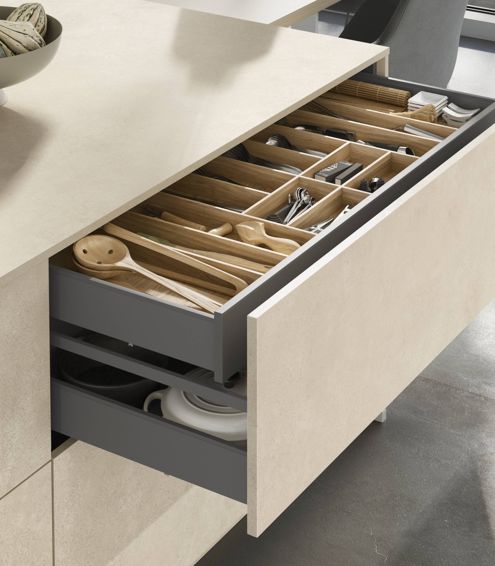Nobilia Line One mit mechanischer Öffnungsunterstützung