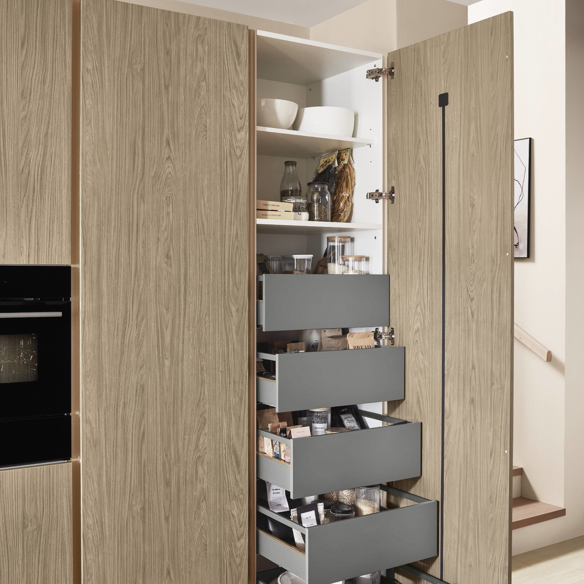 Nobilia Hochschrank Grifflos mit Spannbeschlag