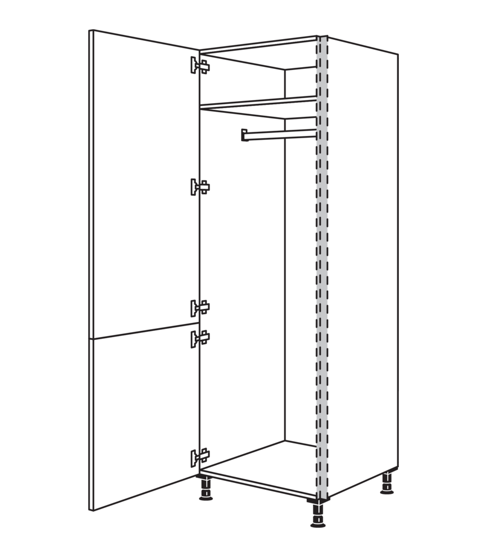 Grifflose Line N Garderobenschrank NHSWG40-1 in Raumhöhe