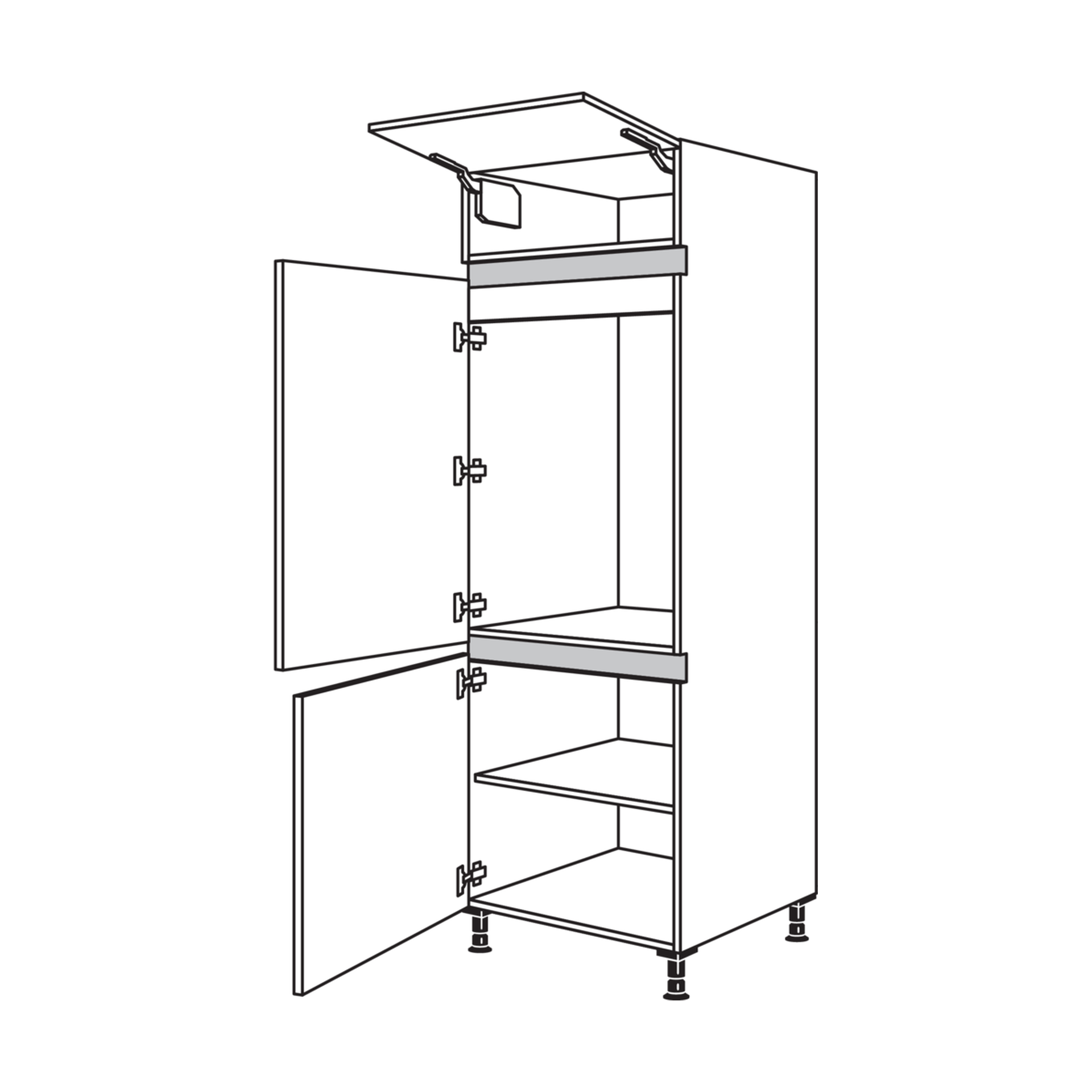 Line N Hochschrank für einen Kühlschrank mit einer Gerätetür