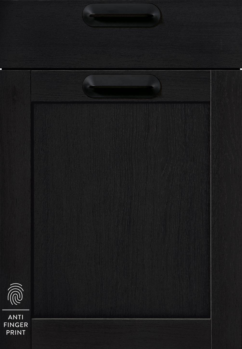 Nobilia Front 649 Lacklaminat, Holzstruktur Schwarz aus 419 Frame