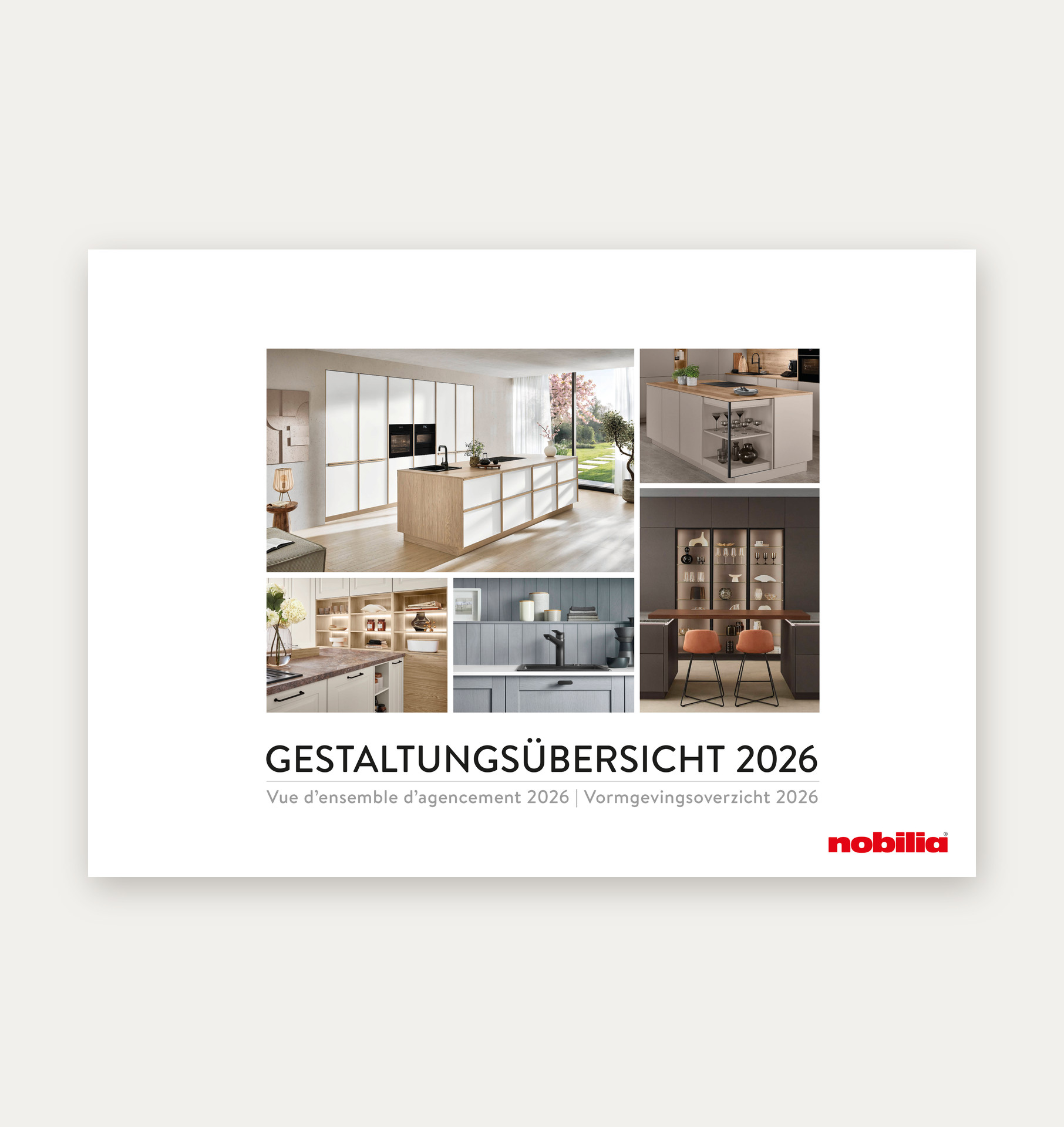 Nobilia Gestaltungsübersicht 2026 in Deutsch, Französisch und Englisch