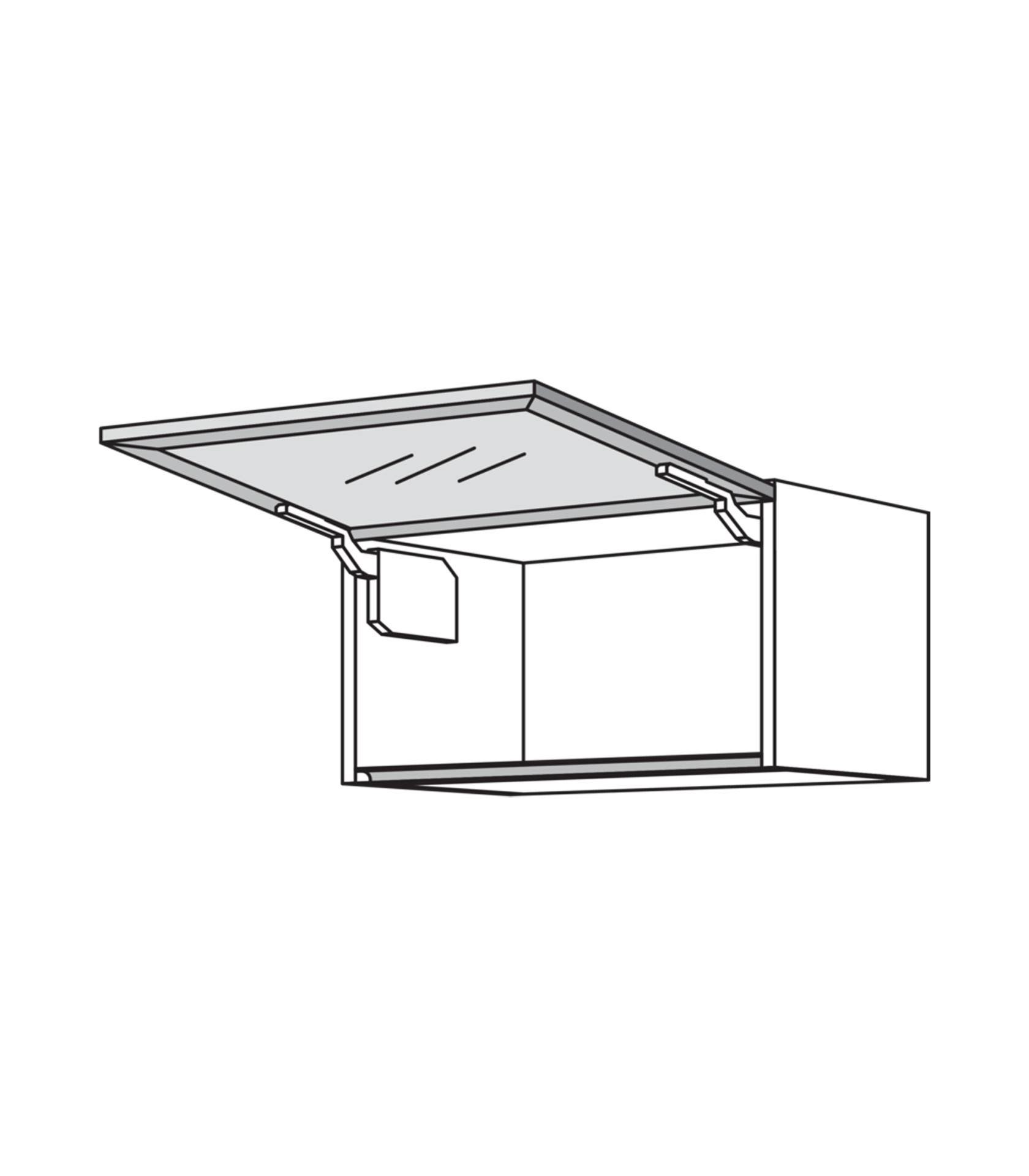 Originale Nobilia Square-Glas-Klappe für Hängeschränke